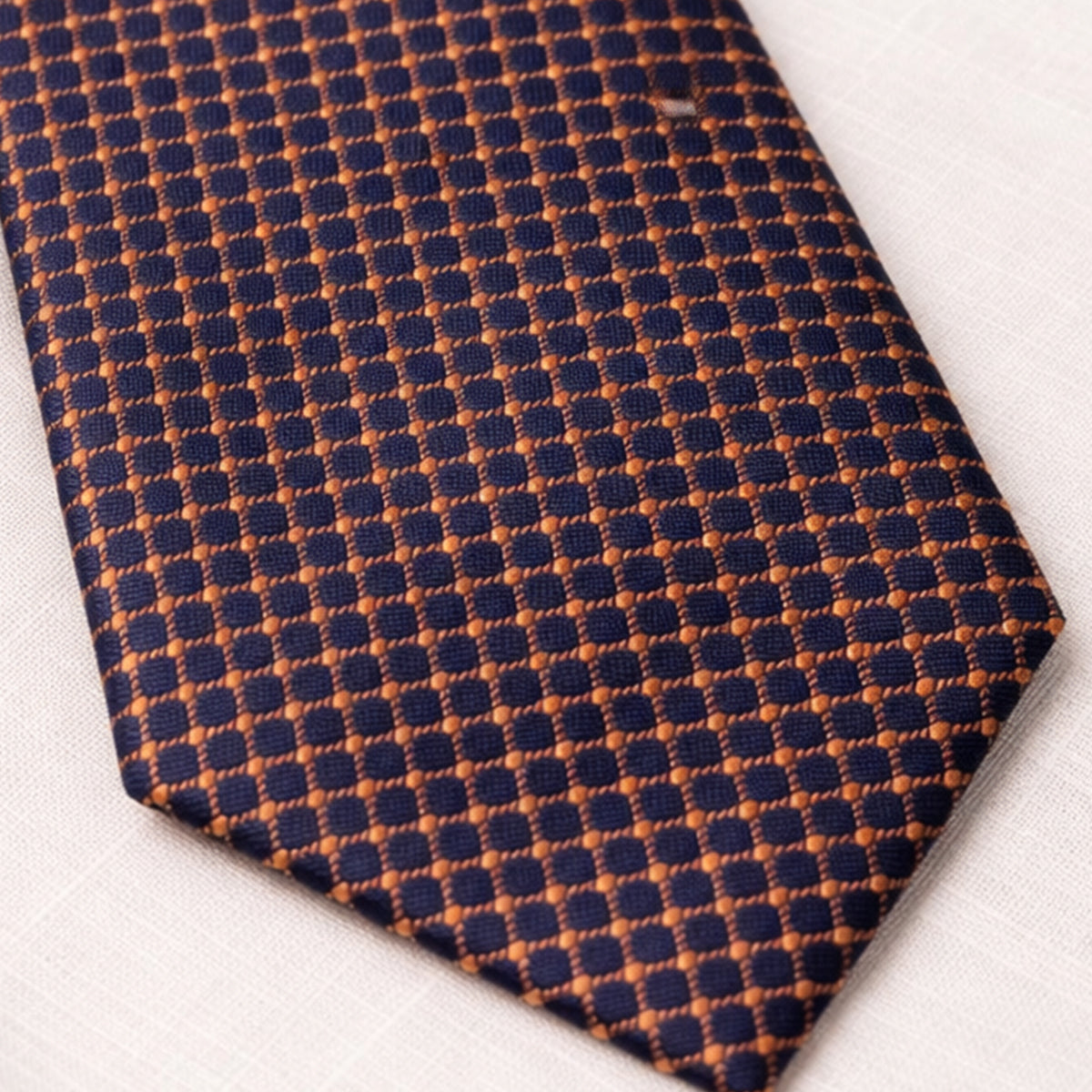 The Monterosso Silk Neck Tie - Brown Check Pattern