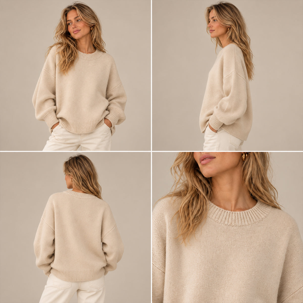 Women's Oversized Sweater with Asymmetrical Hem