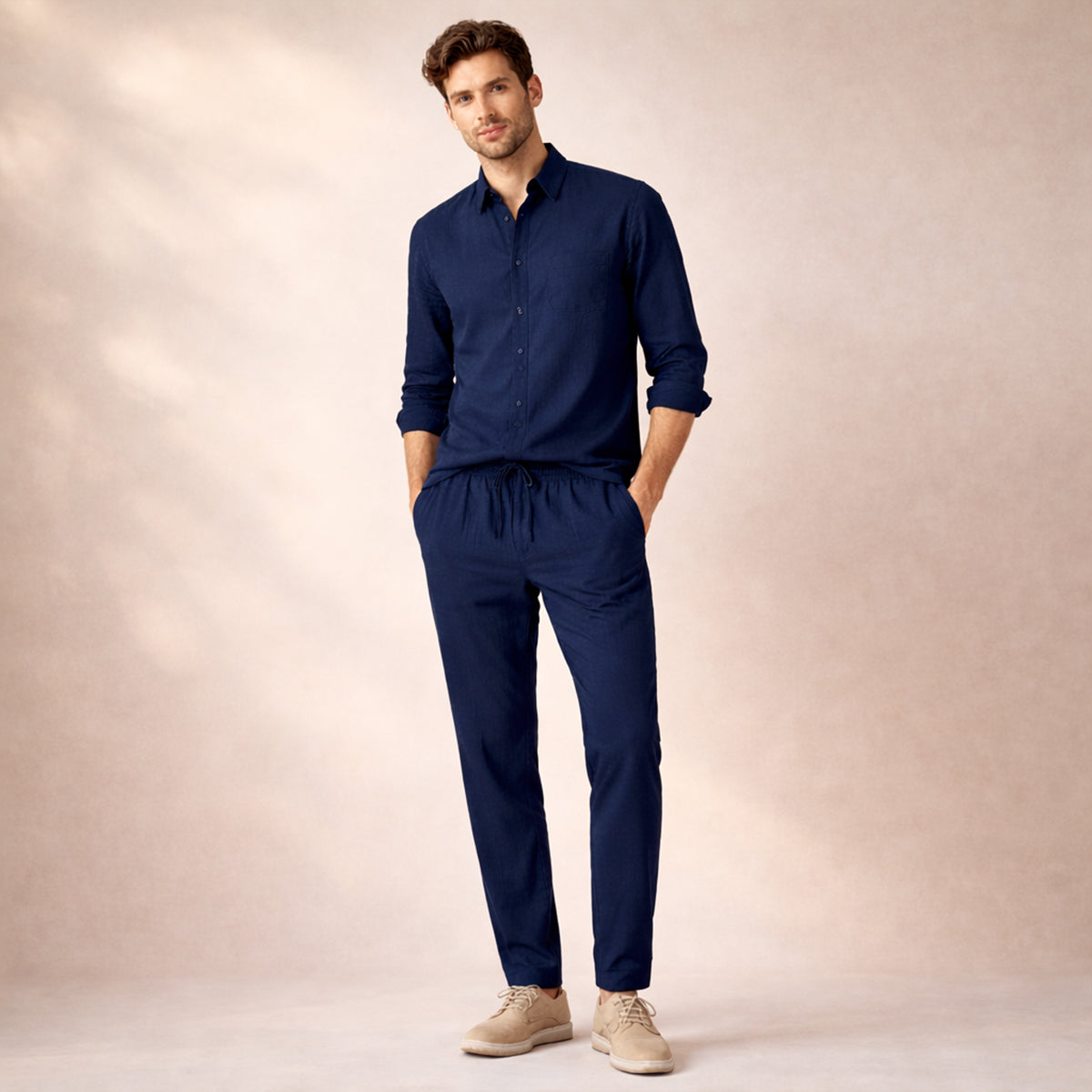 The Hampton  Men’s Summer Lightweight Set – Shirt & Trousers