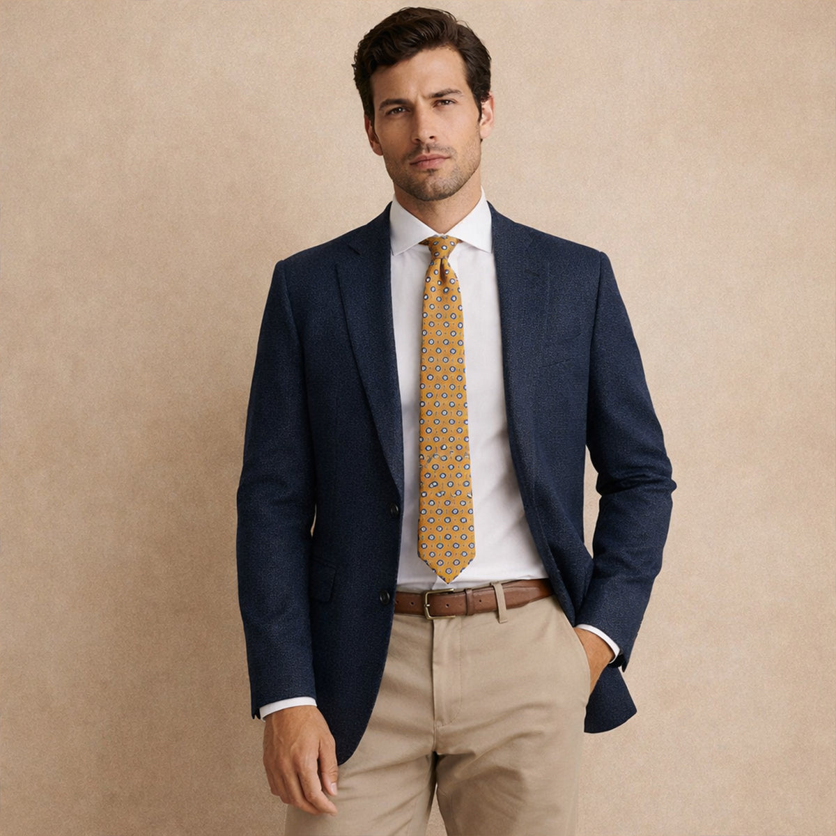 The Monterosso Men’s Luxury Silk Neck Tie - Mustard Yellow