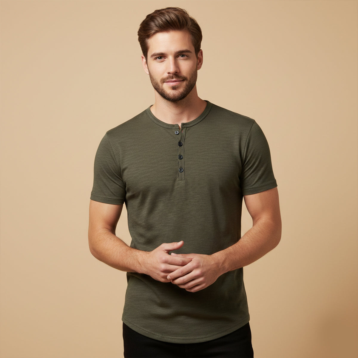 The Bathwick Men’s Breathable Henley Collar Summer T Shirt