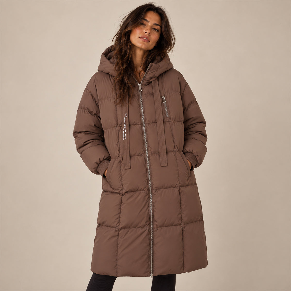 Women's Long Hooded Puffer Coat – Oversized Quilted Winter Jacket