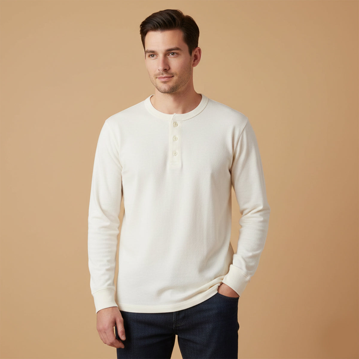 The Tuscany Men’s Classic Cotton Casual Henley Shirt