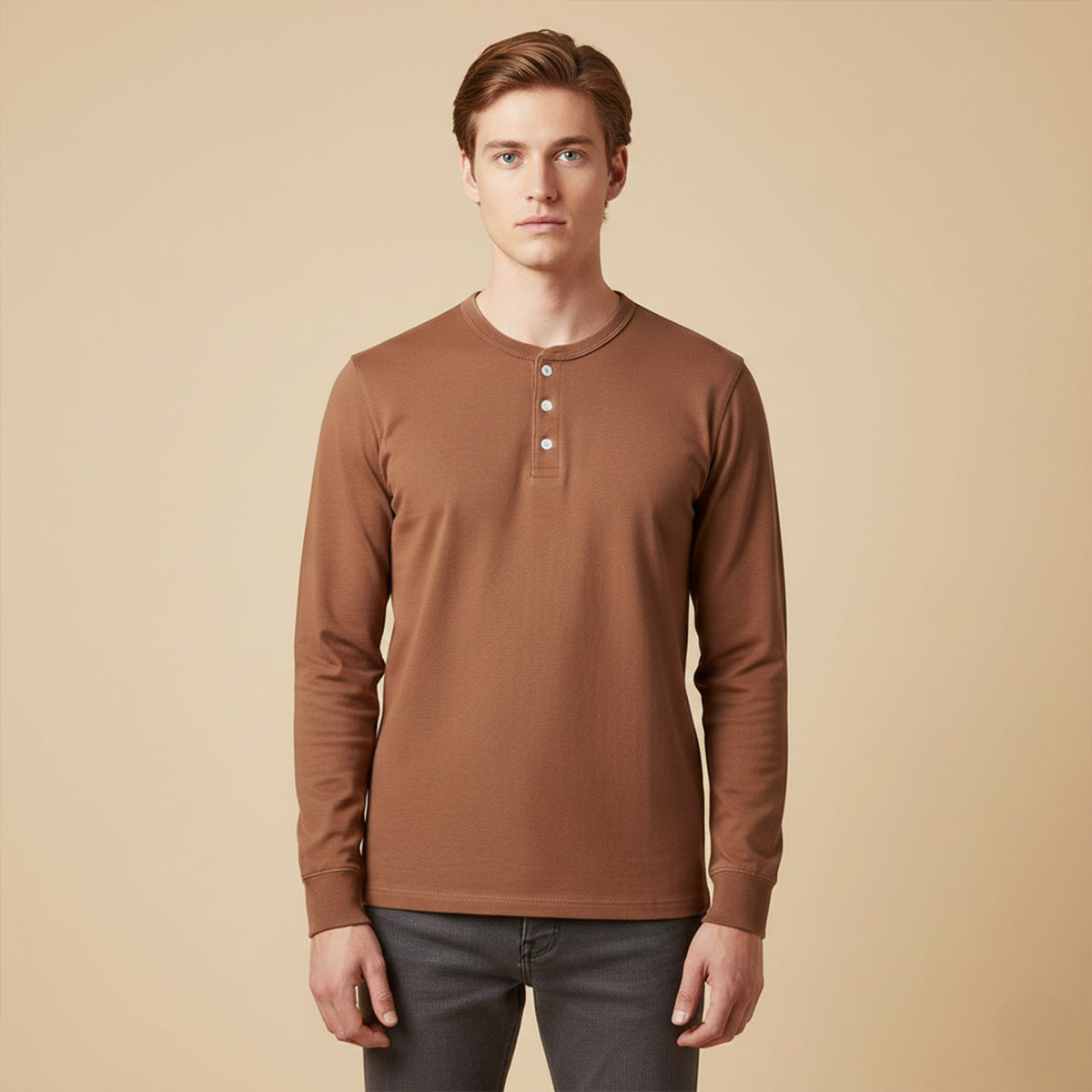 The Umbria Men’s Lightweight Cotton Casual Henley Shirt