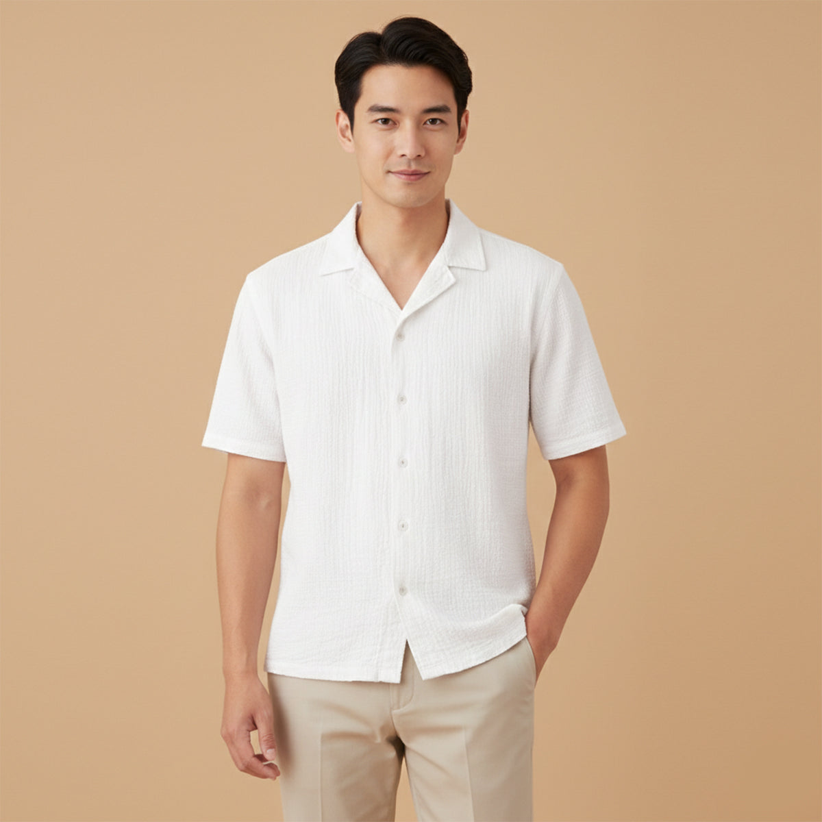 The Oxford Men’s Turn Down Collar Trendy Loose Fit Button Up Shirt