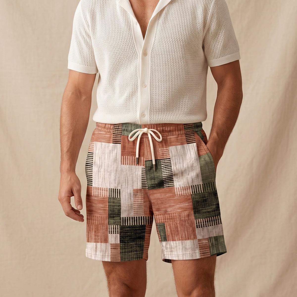 The Stratford Men’s Casual Drawstring Checked Summer Shorts