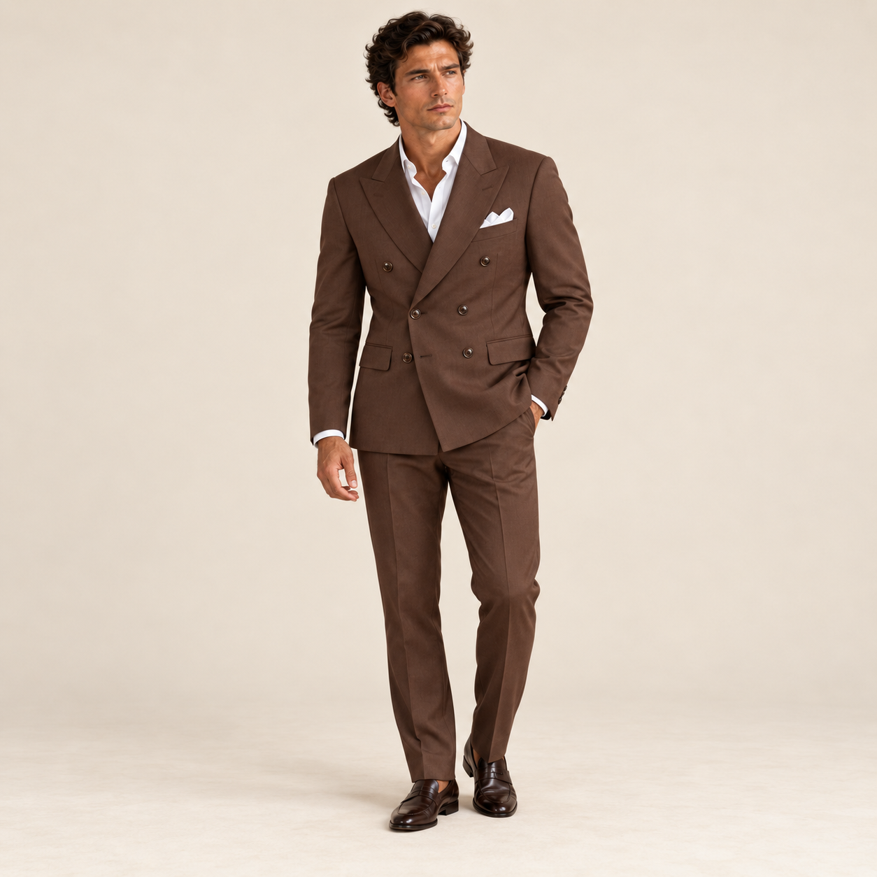 The Westminster Men’s Elegant Double Breasted Suit – Slim Fit Formal 2 Piece Wedding Set