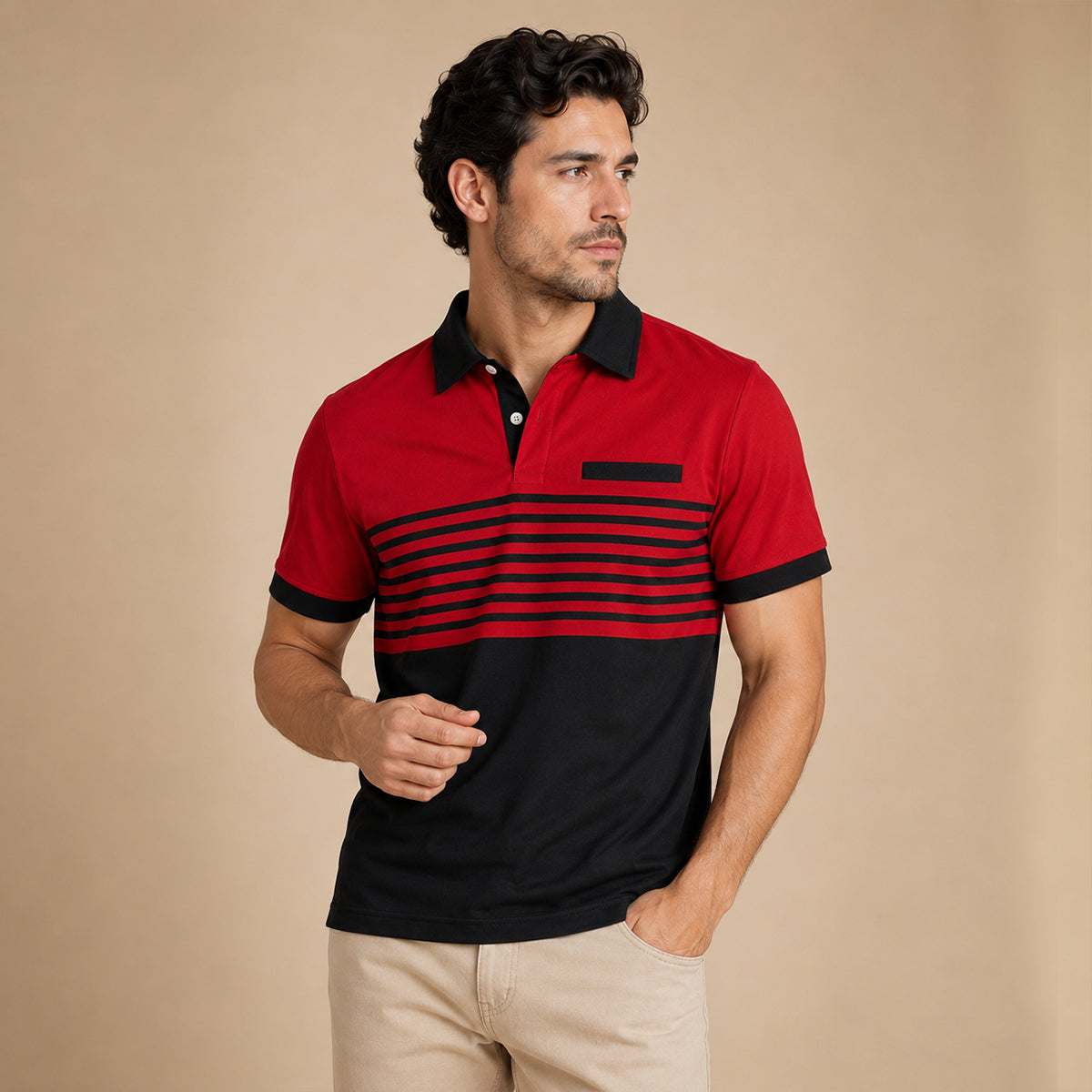 The Trieste Men’s Trendy Slim Fit Striped Polo Shirt