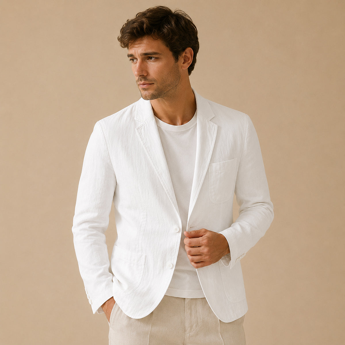 The Deerbrook Men’s Lightweight Linen Single Breasted Blazer