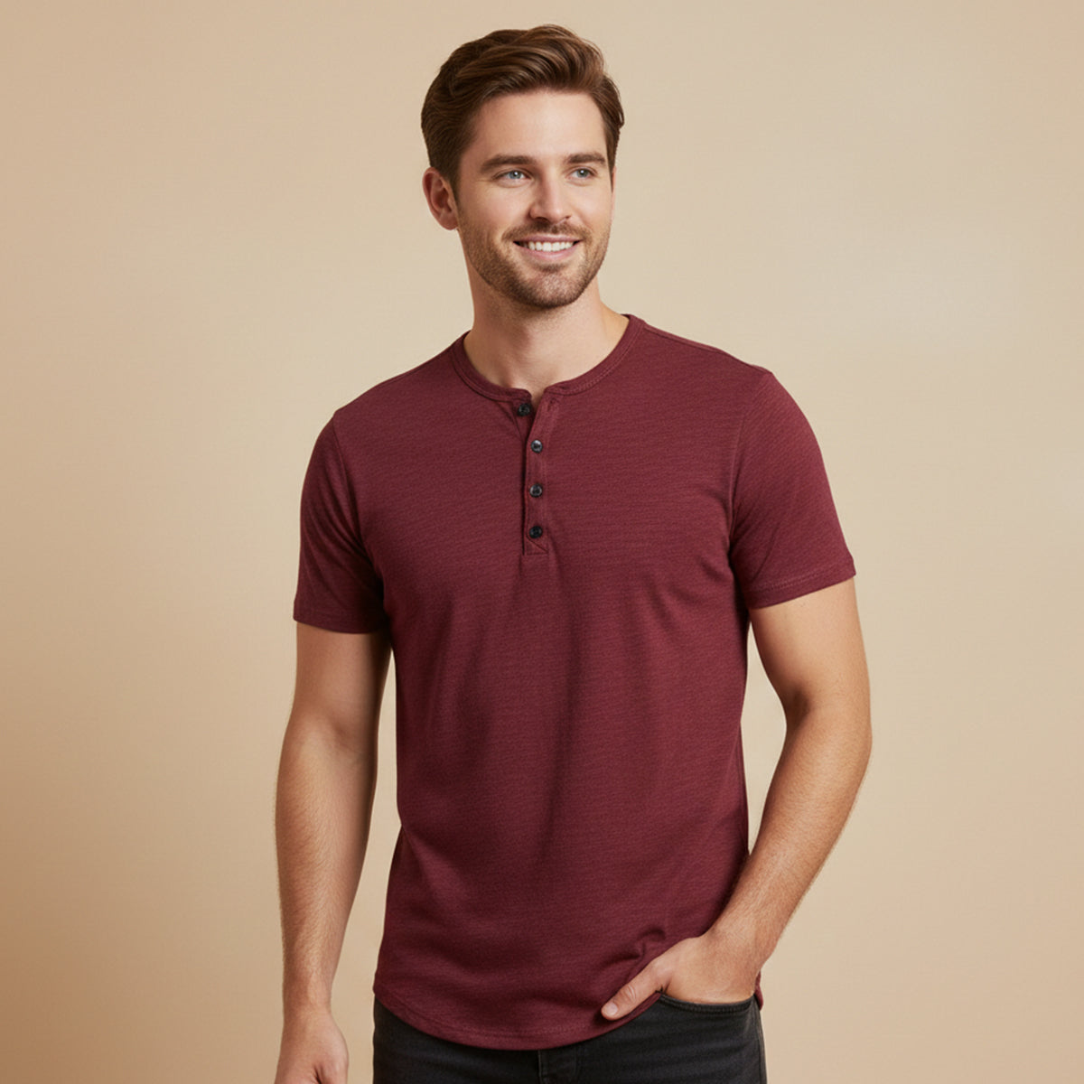 The Windsor Men’s Casual Henley Collar Summer T Shirt