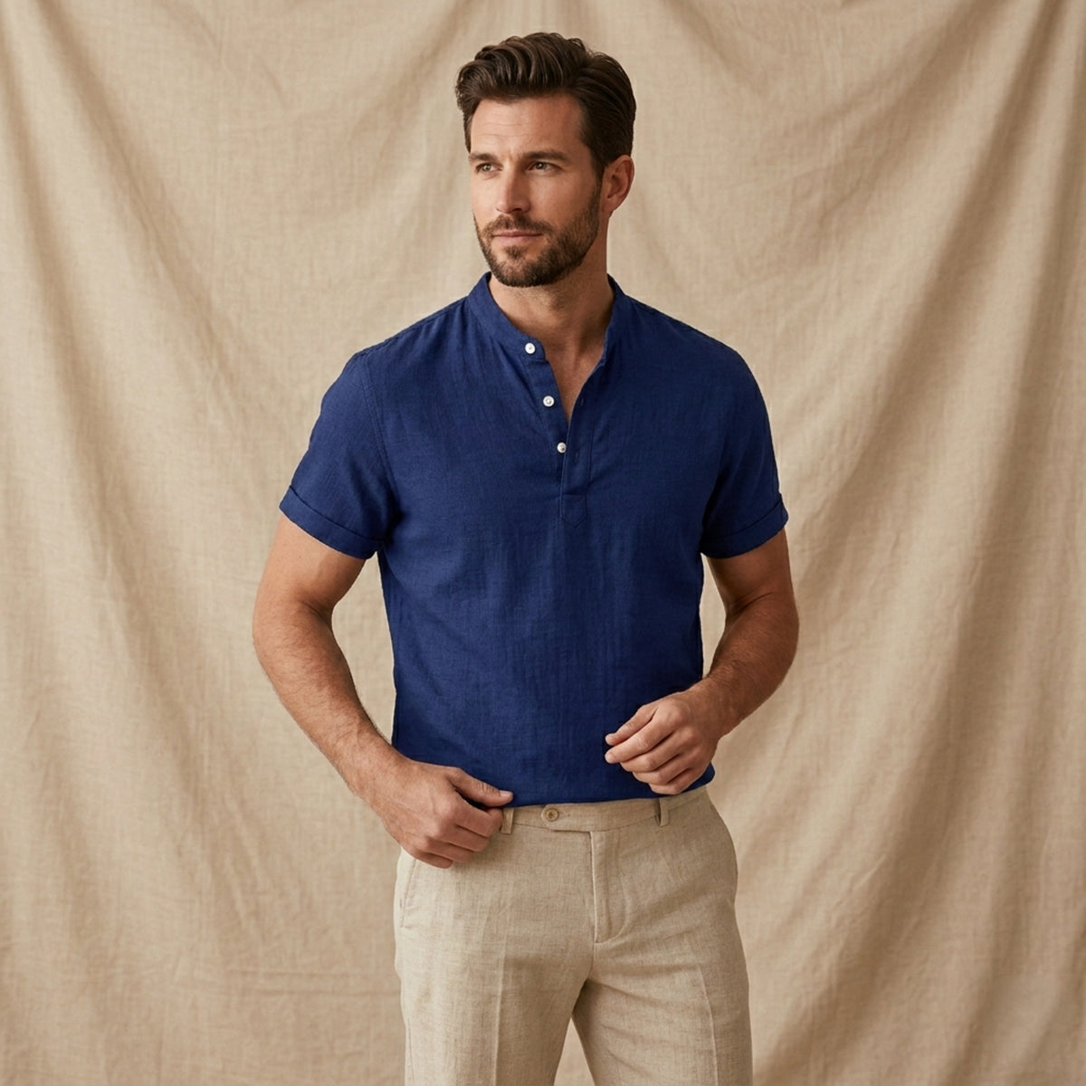 The Glencrest Ridge Men's Soft Linen Summer Casual Button Up Shirt