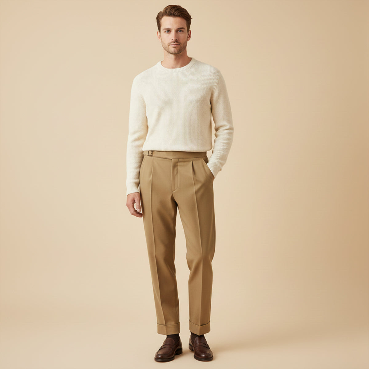The Monaco Tailored Trousers – Men’s High Waisted Pleated Pants