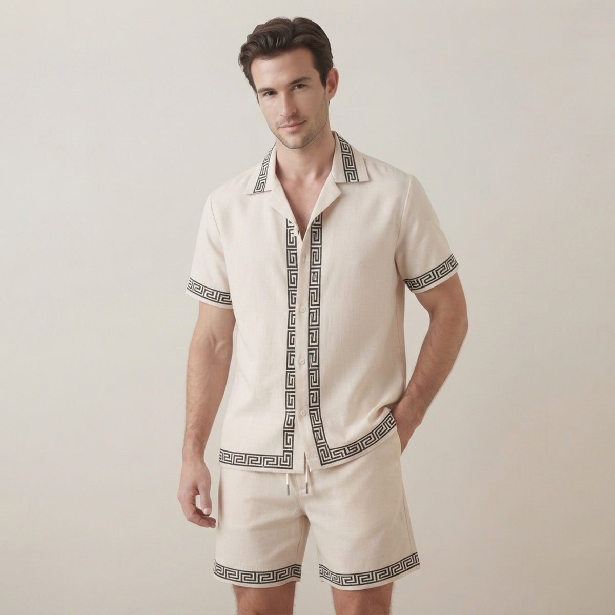 The Glenwood Ridge Men’s Casual Print Set – Shirt & Short