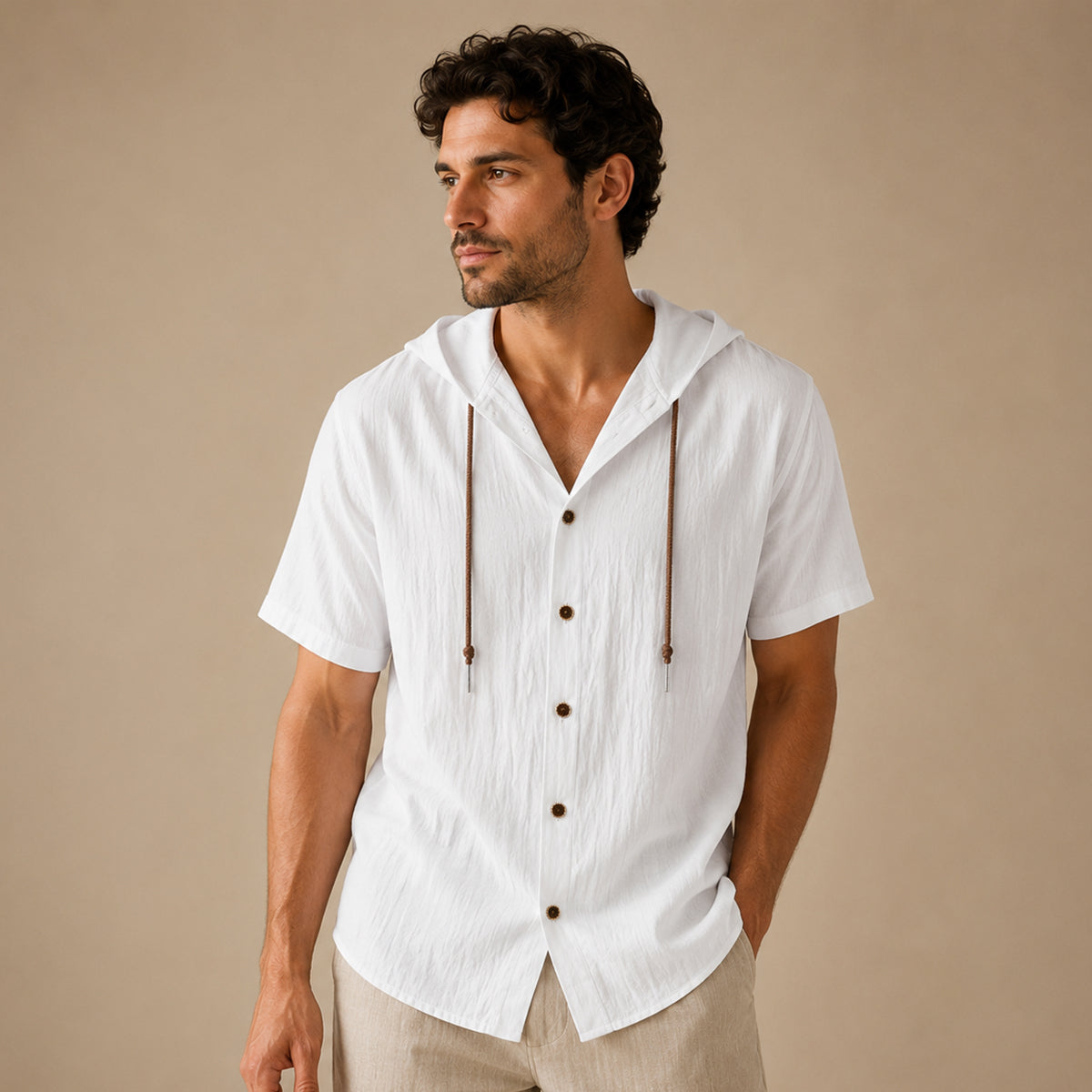 The Fairhaven Ridge Men’s Lightweight Hooded Cotton Linen Shirt