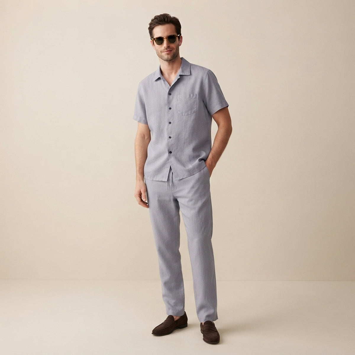 The Brookcrest Ridge Men’s Linen Casual Summer Set – Shirt & Pants