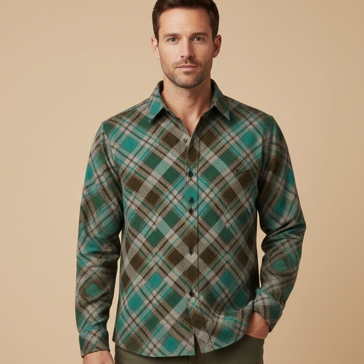 The Huntley Men’s Two Tone Patchwork Western Soft Denim Shirt