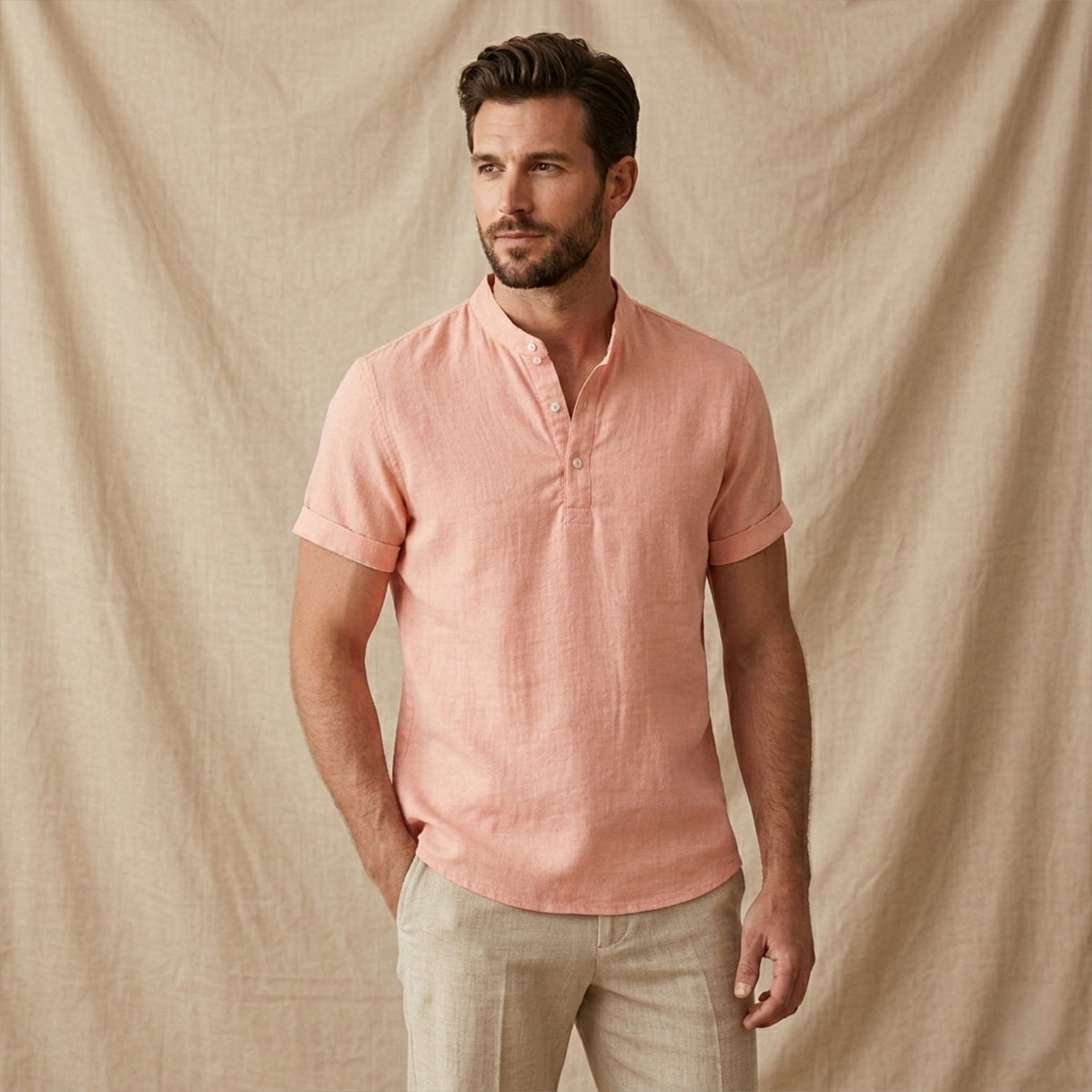 The Glencrest Ridge Men's Soft Linen Summer Casual Button Up Shirt