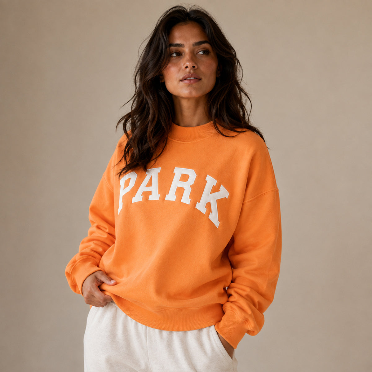 Oversized Mock Neck Varsity Sweatershirt
