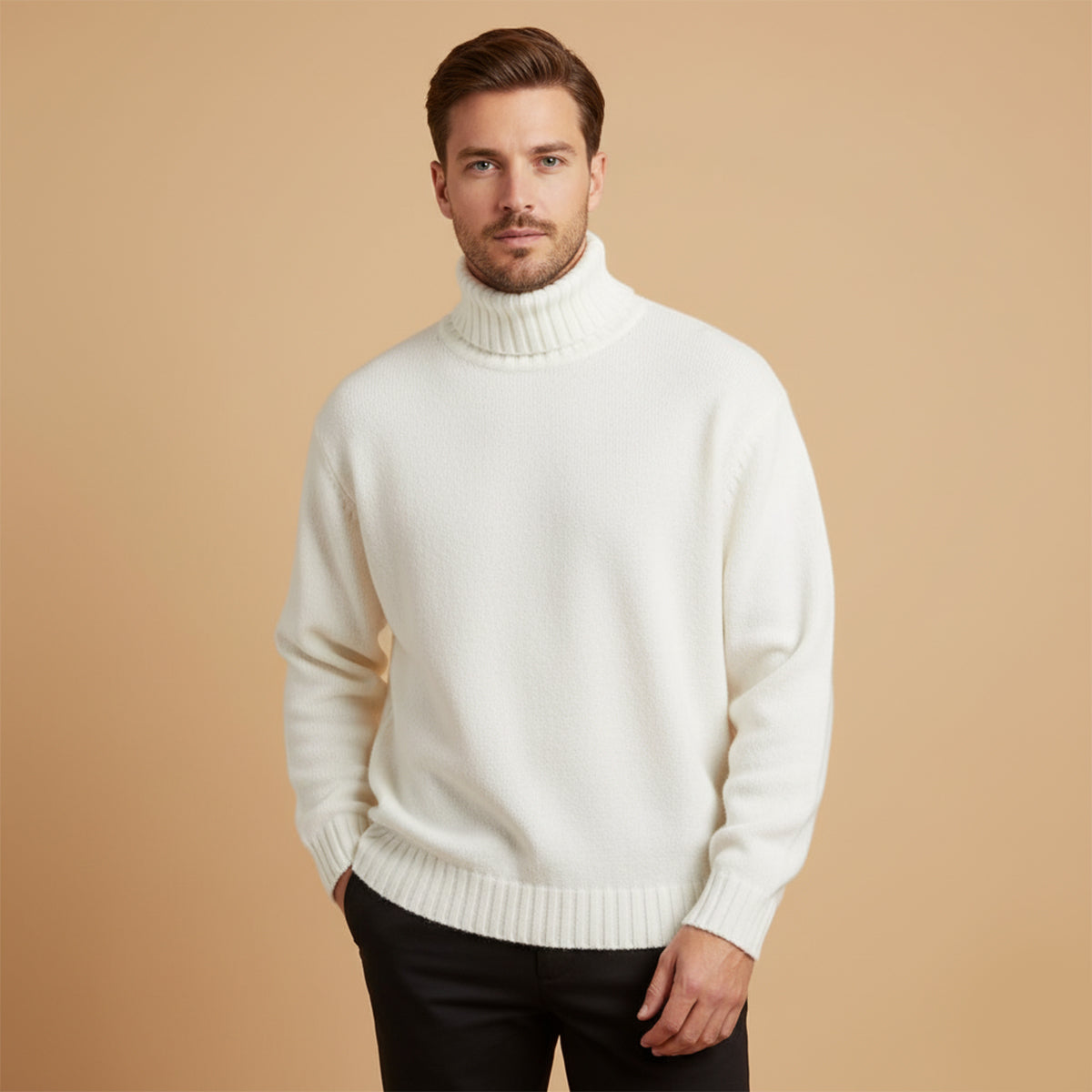 The Aosta Men’s Soft Knit Warm Turtleneck Sweater