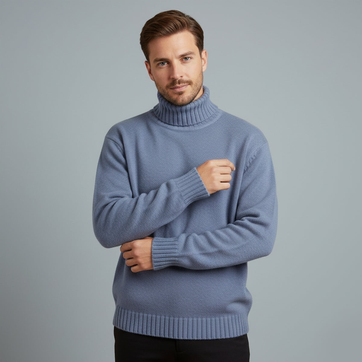 The Aosta Men’s Soft Knit Warm Turtleneck Sweater
