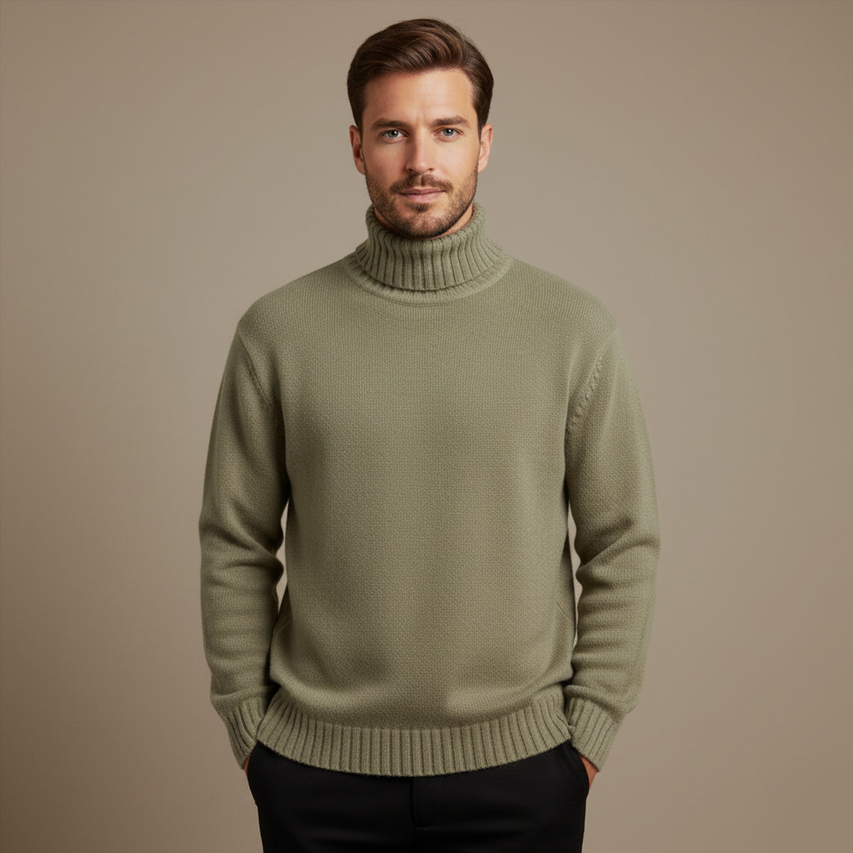 The Aosta Men’s Soft Knit Warm Turtleneck Sweater
