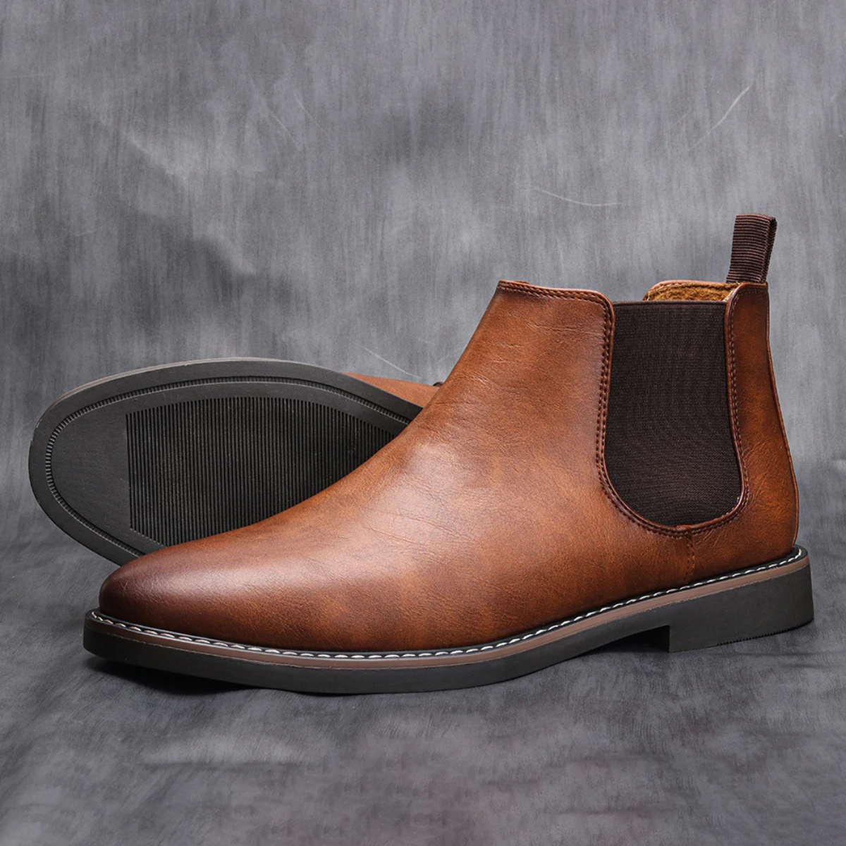 The Treviso Men's Retro Smart Casual Slip-On Chelsea Boots