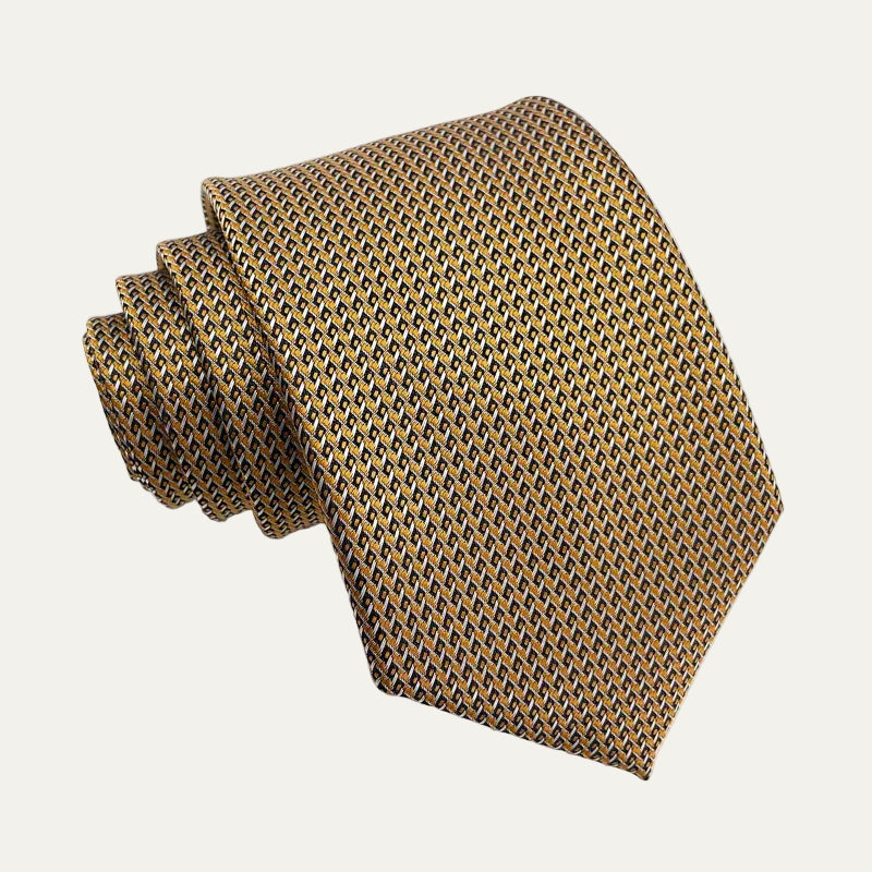 The Monterosso Men’s Luxury Silk Plaid Neck Tie - Yellow